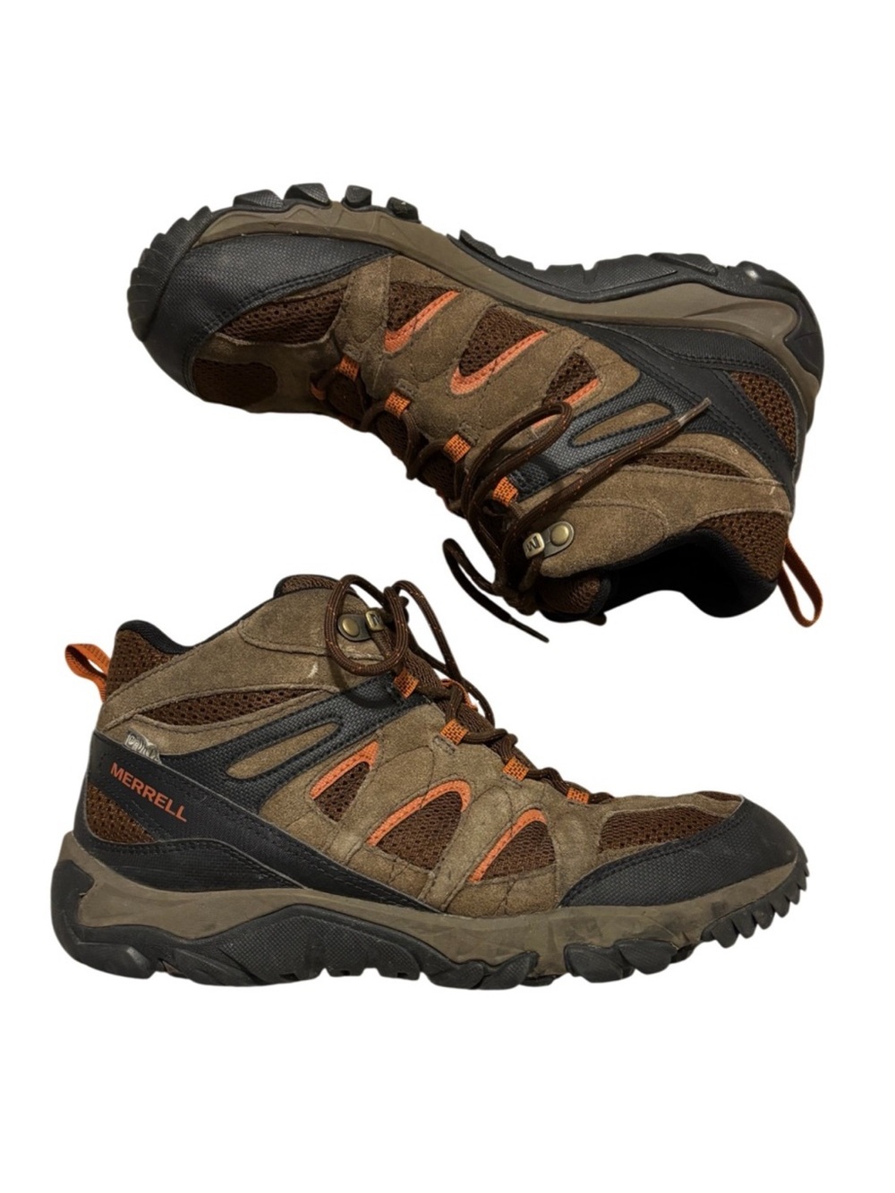 Merrell Men’s Boots Waterproof Hiking Boot Moab Outmost Mid Vent Brown Size 10.5